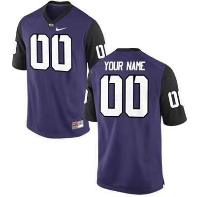 Men%27s TCU Horned Frogs Customized Replica Football 2015 Purple Jersey->customized ncaa jersey->Custom Jersey